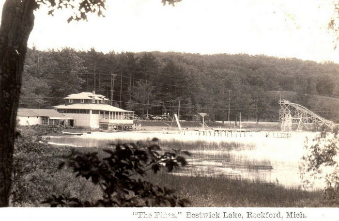The Pines at Bostwick Lake - Vintage Post Card (newer photo)